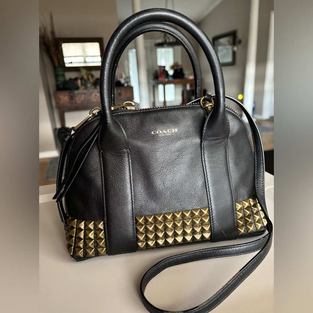 COACH Black Bleecker Mini Preston satchel/crossbody